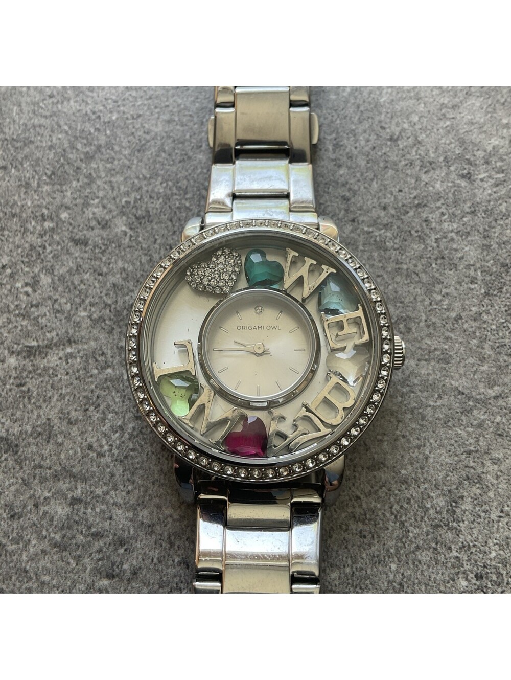 Origami Owl Living Locket Signature Crystal Accent Womens Watch 38mm Case A5